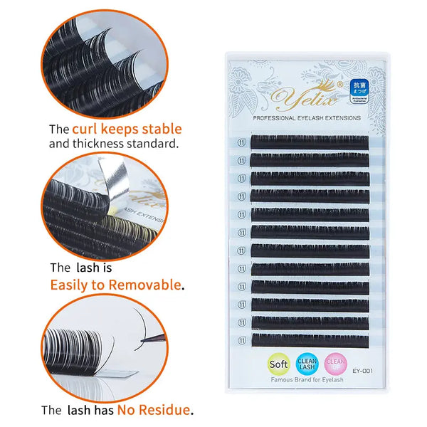 Yelix 0.05 Glossy Silk Individual Volume Lashes yelixlash