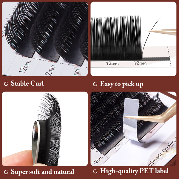 Yelix 0.05 0.07mm Thickness B/C/D Curl Matte Black Classic Individual Eyelash Extension yelixlash