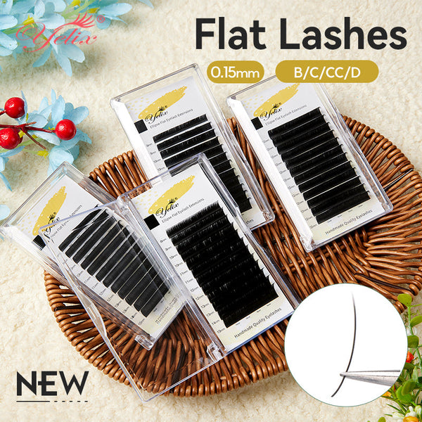 Yelix Flat Lashes B/C/CC/D Curl 0.15mm Eyelash Extension yelixlash