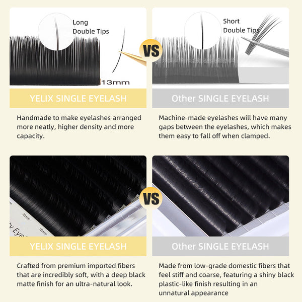 Yelix Flat Lashes B/C/CC/D Curl 0.15mm Eyelash Extension yelixlash