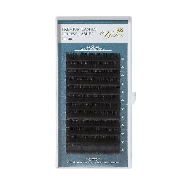 Yelix 0.15 Gray Black Matte Super Soft Split Tip Flat Eyelash Extension yelixlash