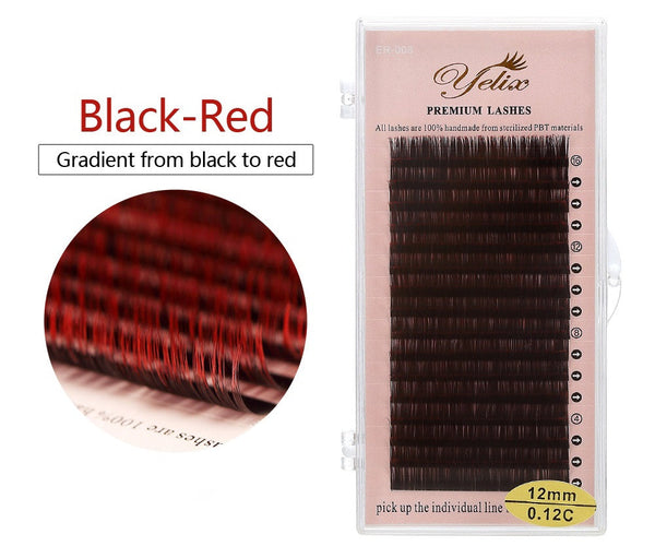 Yelix 0.12 Gradient Colored Individual Eyelash Extension yelixlash