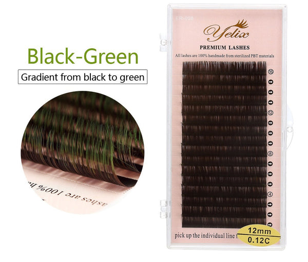 Yelix 0.12 Gradient Colored Individual Eyelash Extension yelixlash