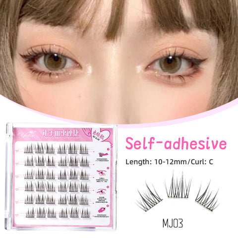 Yelix Double Pointed Sunflower False Lashes Glue-free Self-adhesive Manga False Eyelashes Natural  DIY Cluster Lashes Anime Eyelashes Makeup Anime Eye yelixlash