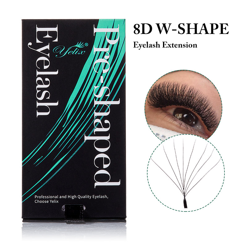 Yelix 0.07 8D-W shaped Auto Fan Eyelash Extension