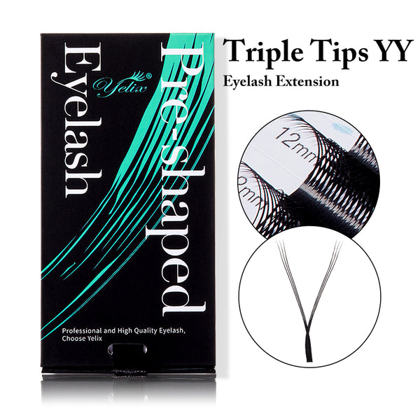 Yelix 0.07 three trips YY shaped Auto Fan Eyelash Extension