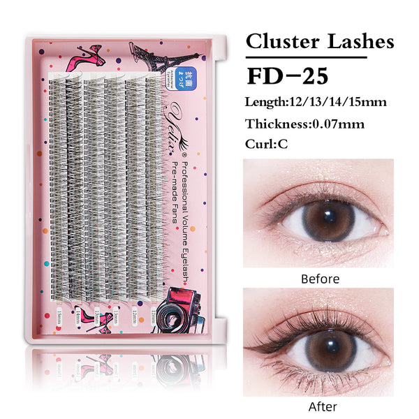 Yelix 0.07C FD Series Cluster Lash Premade Fan Eyelash Extension