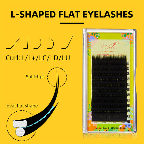 Yelix 0.20 L Curl  Ellipse Flat Eyelashes Extension