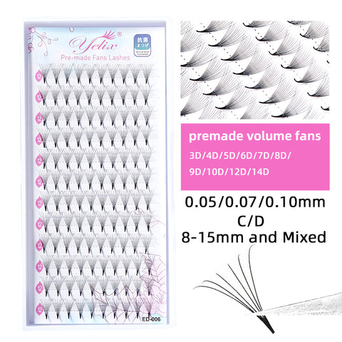 Yelix 0.05 120fans Volume Promade Fan Eyelash Extension