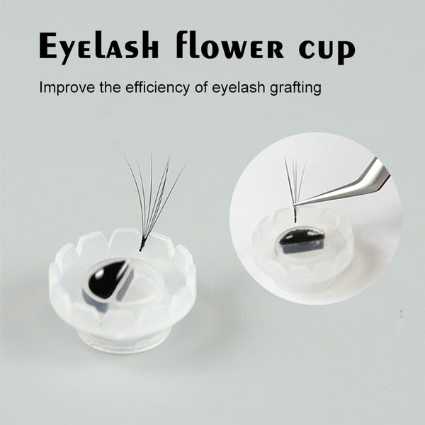 Yelix 100pcs clear flower cup for eyelash glue holder