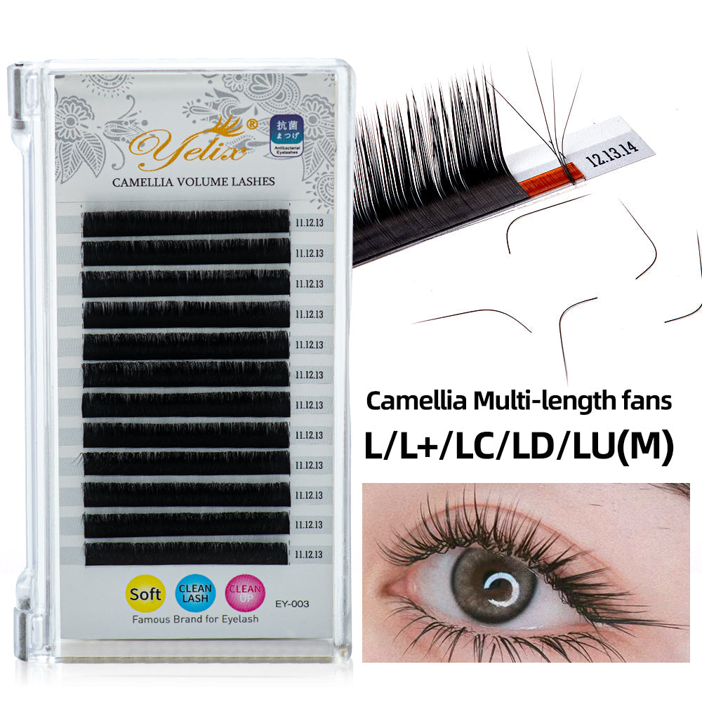 Yelix 0.07 Camellia Individual Eyelash Extension L/L+/LC+LD+LU Natural Long For Western Vibes yelixlash