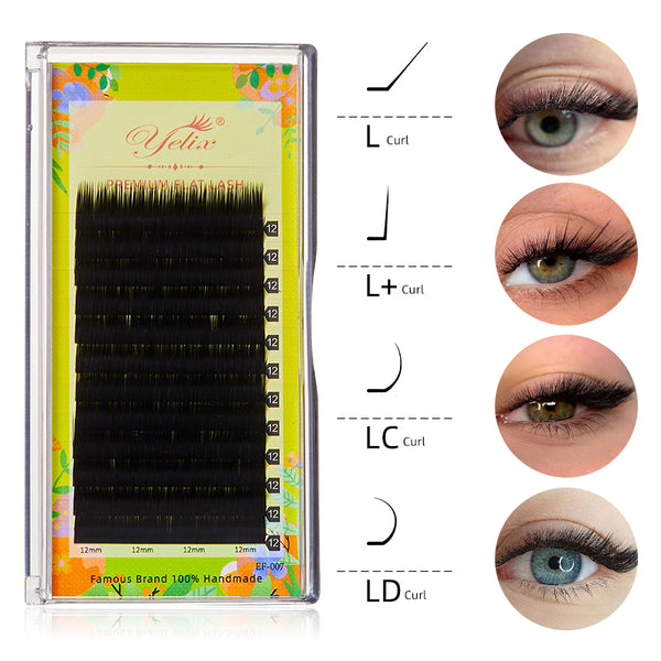 Yelix 0.20 L Curl  Ellipse Flat Eyelashes Extension