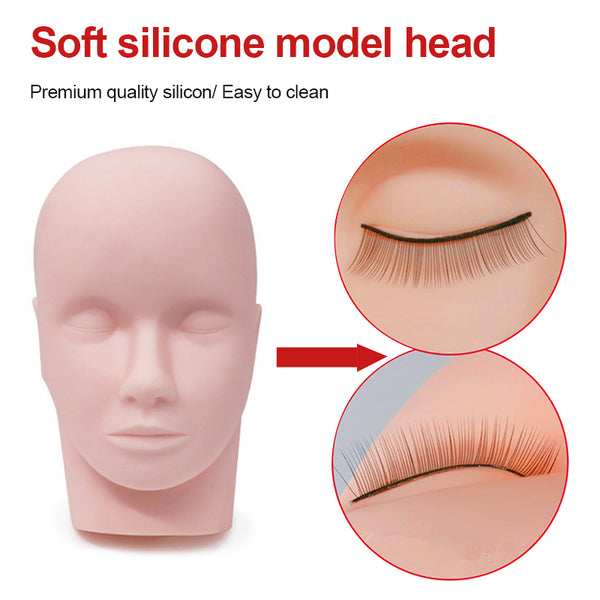 Yelix Soft Silicone Head Model For Graft Eyelash Practice