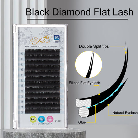 Yelix 0.15/0.20 Black Diamond Flat Eyelash Extension