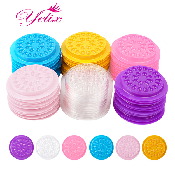 Yelix 100pcs/pack Disposable Plastic  Eyelash Glue Pallet