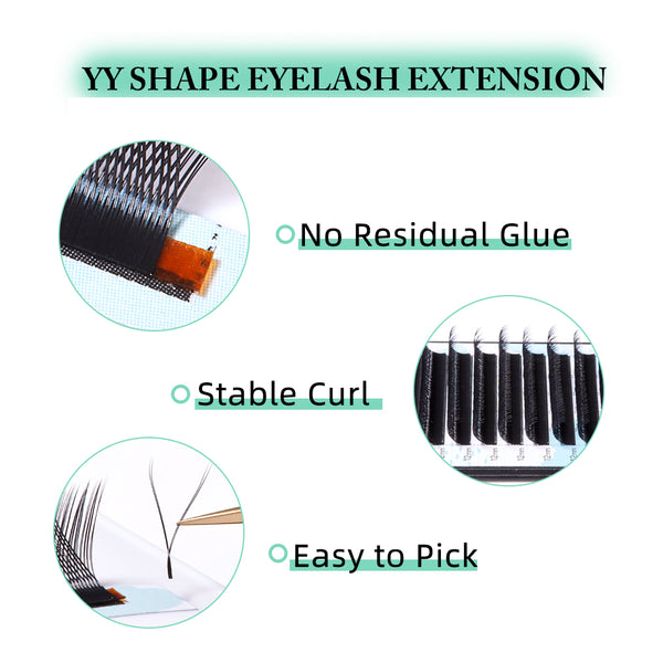 Yelix 0.07 YY shaped Auto Fan Eyelash Extension