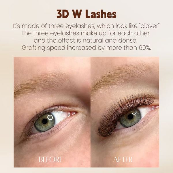 Yelix New Black Brown Smaller Spacing 3D W Lashes Natural Soft Lashes Volume Lash Tray