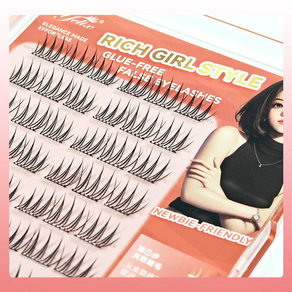 Yelix Manga Lash Clusters DIY Wispy Comic Lashes for K-Pop Idol Look Doll-Eye 10 Rows