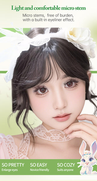 Yelix Lively Puppy Eyes Lashe 10 Rows DIY Cluster Lashes Hight Quality Natural Lashes Extension Enlarge Sweet Cat/Rabbit Lively Lashes Individual Lashes Glue Free Makeup Tools