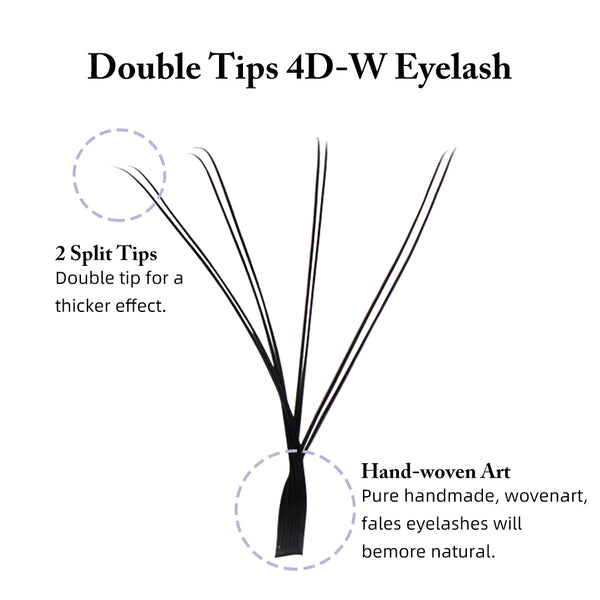 Yelix 0.07 Double Tips 4D W Premade Fan Eyelash Extensions Volume Self Fanning False Lashes