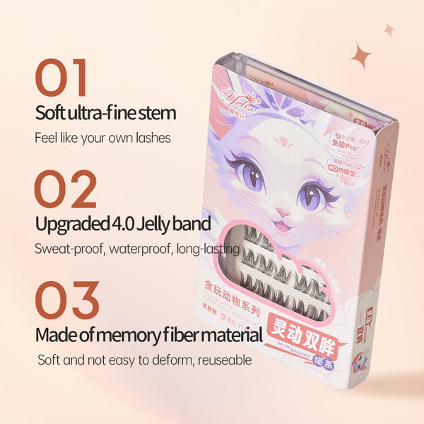 Cute Lively Cat lashes Glue Free Cat Series False Eyelashes