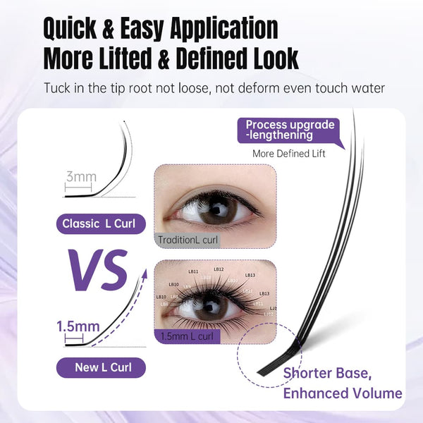 Yelix Camellia Manhua Lash with Adhesive Chinese style Packaging 0.07, I/B/C/D/LJ/LB/LC, mix 8-12mm