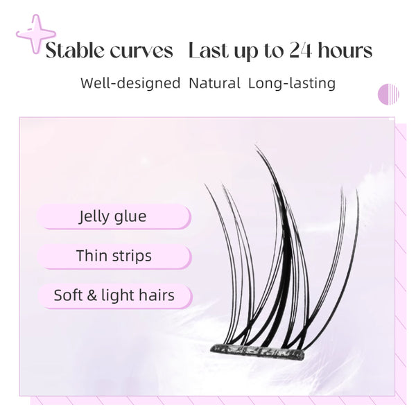Yelix Cute Under Lashes C Curl Invisible Band Individual Bottom Eyelash Natural Cute Looking Manga Bottom DIY Cluster Lashes Makeup Tools