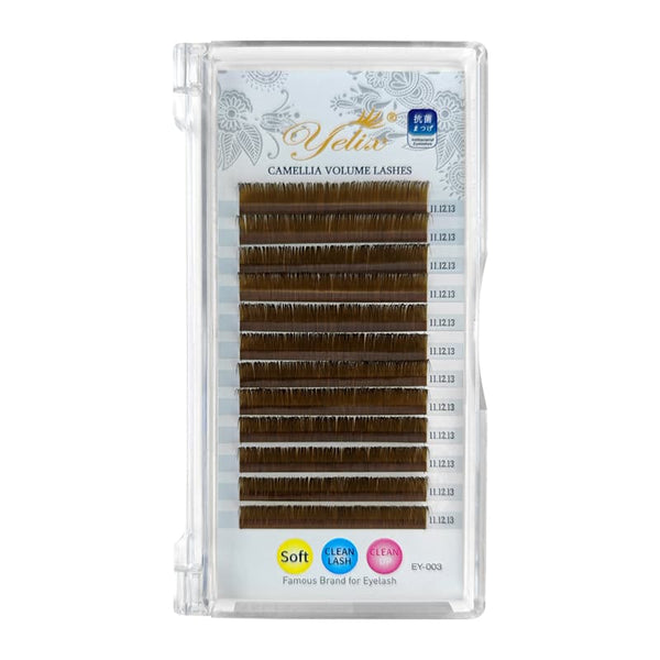 Yelix Clearance Sale 0.07 B/C/CC 8-16mm Brown Easy Fan Lash Volume Lash Extensions