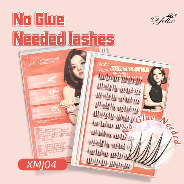 Yelix Manga Lash Clusters DIY Wispy Comic Lashes for K-Pop Idol Look Doll-Eye 10 Rows