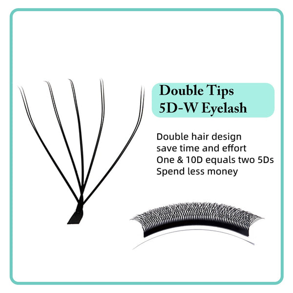 Yelix 0.07 Double Tips 5D-W shaped Auto Fan Eyelash Extension