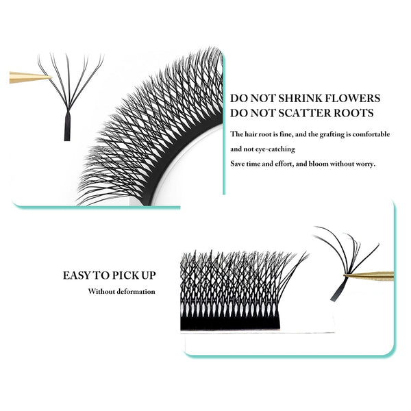 Yelix 0.07 Double Tips 5D-W shaped Auto Fan Eyelash Extension