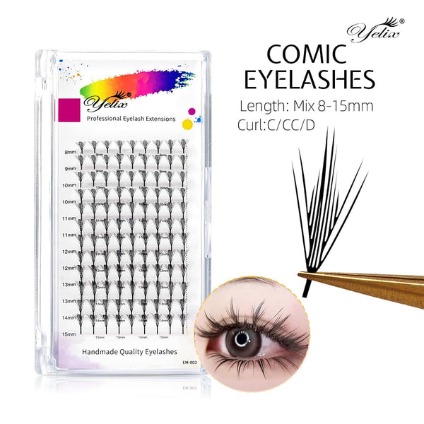 Pestañas de Cómic Yelix 0.07mm C/CC/D Efecto Pluma Aleteo