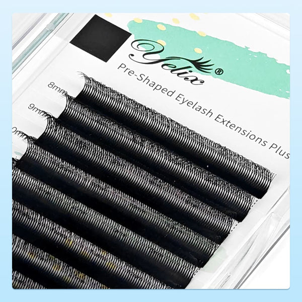 Yelix NEW Smaller Spacing 5D w Lashes 0.07 C/D Curl 8-15mm Mix Volume Self Fanning Lash Extensions