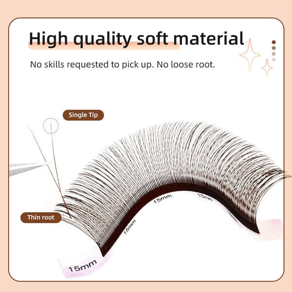 Yelix 2D Y Lashes Extensions 0.07 B/C/D Black Brown Premade Fans Eyelashes Natural Eyelash Light Volume Fans