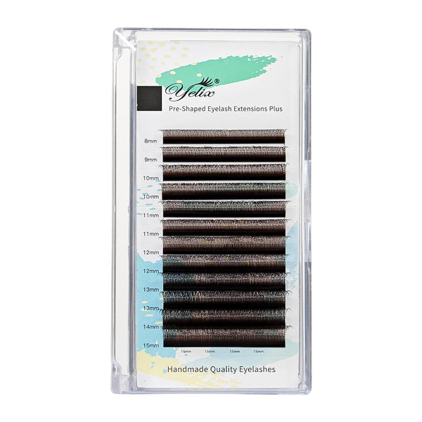 Yelix New Black Brown Smaller Spacing 3D W Lashes Natural Soft Lashes Volume Lash Tray