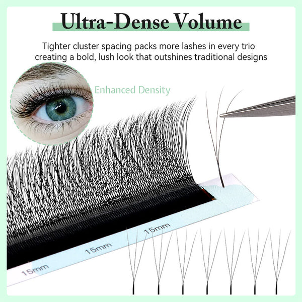 Yelix Upgraded Smaller Spacing 3D W Lashes Natural Soft Lashes Volume Lash Tray