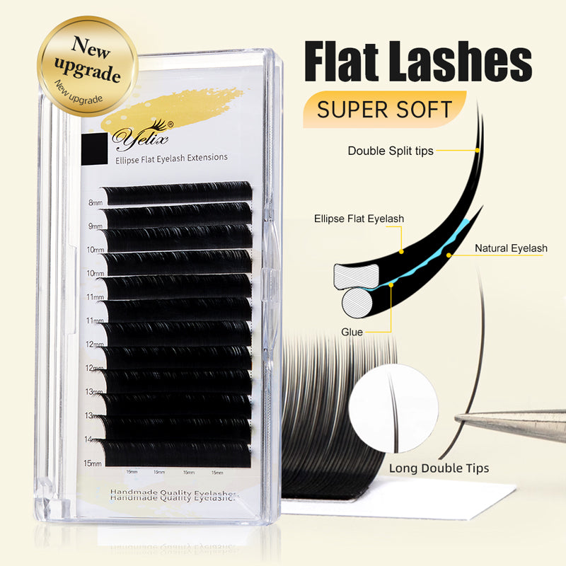 Yelix Flat Lashes B/C/CC/D Curl 0.15mm Eyelash Extension yelixlash