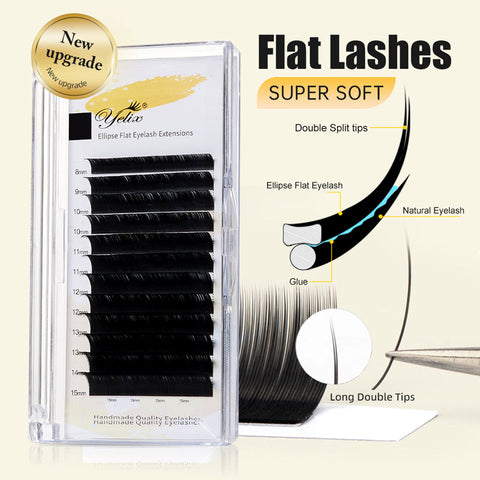 Yelix Flat Lashes B/C/CC/D Curl 0.15mm Eyelash Extension yelixlash