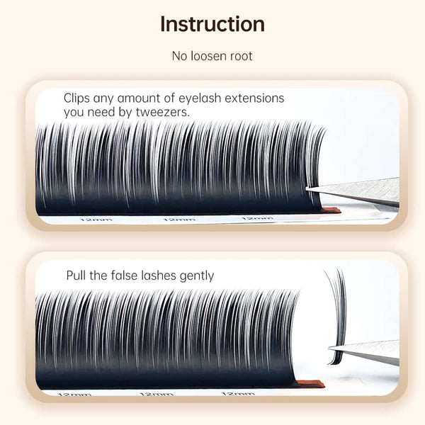 Yelix 0.10 LJ/LB/LC Camellia Lashes WIth Adhesive Wet Lashes Natural Eyelash Extensions 3 Multiple Lengths in One Row
