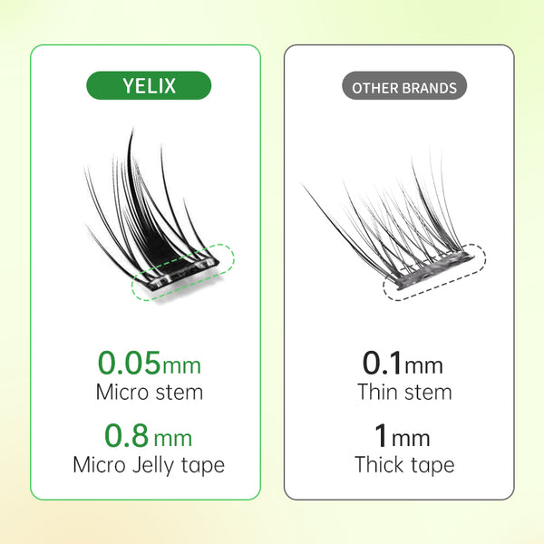 Yelix Greedy Animal Series Non Glued Cat False Eyelash DIY Cluster Lashes Big Eyes Cute Lashes Extension Enlarge Natural Cat Lashes Individual Makeup Tools