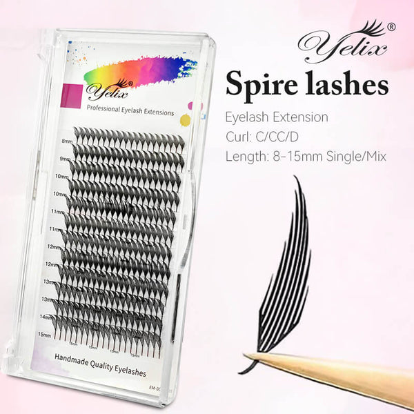 Yelix Comic Spire Lashes Premade Anime Feather Shape Manga Lash Extensions for Professional Lash Artist