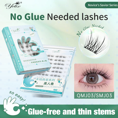 Yelix Fishtail Lashes Glue Free And Thin Stems Soft Cross Mermaid Lashes yelixlash