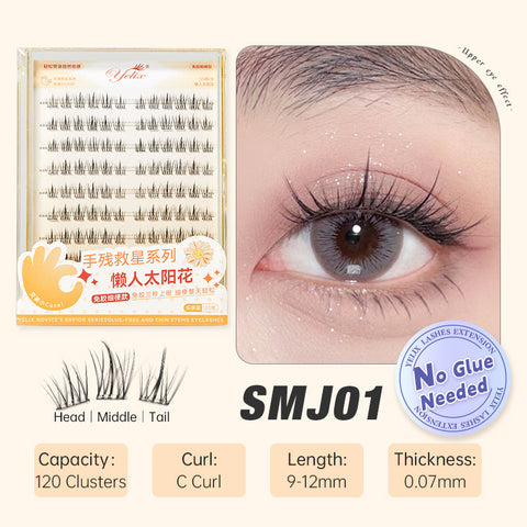 Yelix Sunflower False Eyelashes Large Capacity No Glue 10 Rows Lashes yelixlash