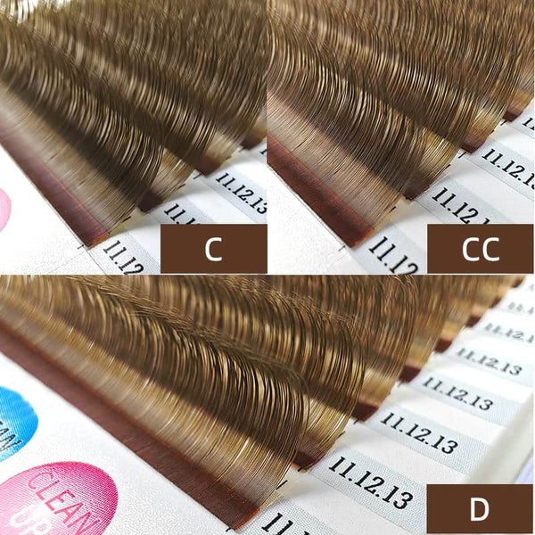 Yelix Clearance Sale 0.07 B/C/CC 8-16mm Brown Easy Fan Lash Volume Lash Extensions