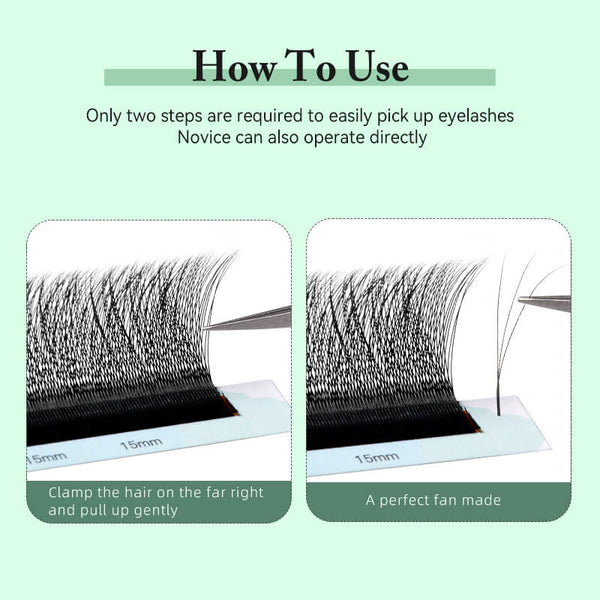 Yelix Upgraded Smaller Spacing 3D W Lashes Natural Soft Lashes Volume Lash Tray
