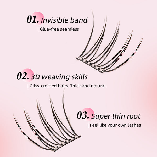 Yelix Comic Eye Korean Girl Group False Lash Large Capacity No Glue 10 Rows