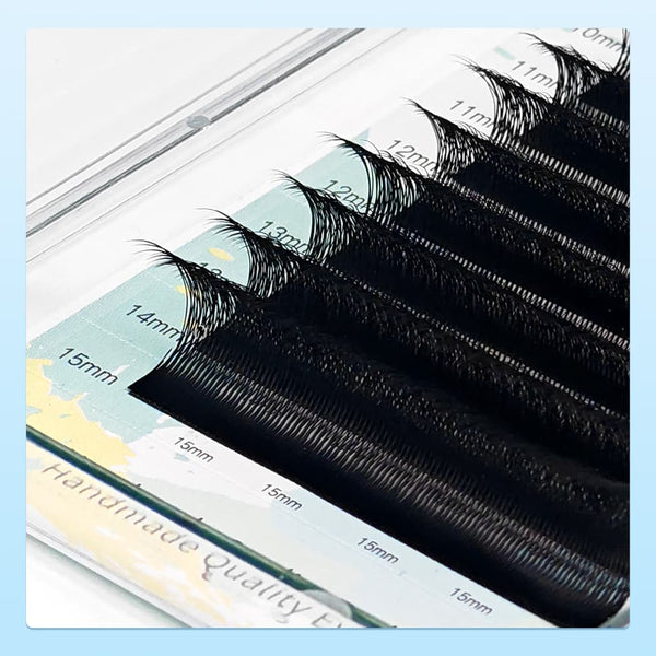 Yelix NEW Smaller Spacing 5D w Lashes 0.07/0.10 C/D Curl 8-15mm Mix Volume Self Fanning Lash Extensions