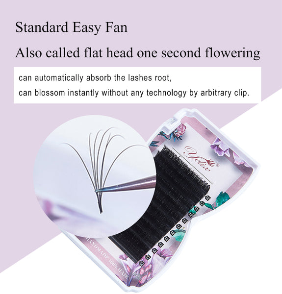 Yelix 0.10mm Standard Auto Fan 3D Blooming Effect Self Fanning Lashes Rapid Volume Eyelash Extensions