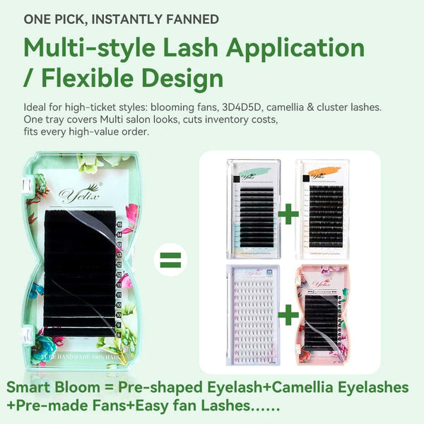 Yelix 2026 NEW Smart Bloom Lash 0.07 B/C/D Mix 8-15mm Perfect Defined Easy Fan Eyelash