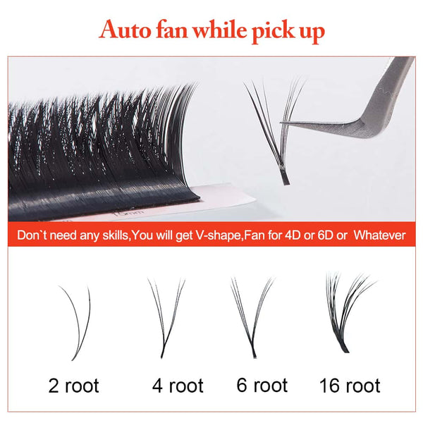 Yelix 0.05/0.07 V Lash Premade V-shaped Lash B/C/CC/D Volume Lash Premade Eyelash Extension